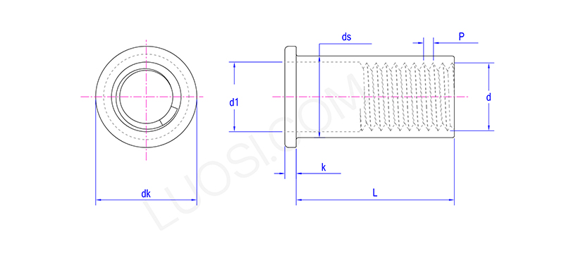 Aerodynamic Countersunk Head Riveted Nuts